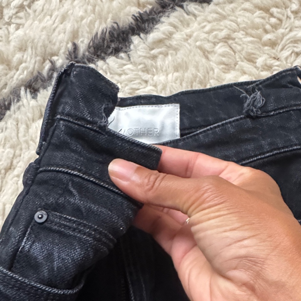 MOTHER Black High-Rise Jeans The dazzler Shift minimalist Gap style mom Jean - Picture 12 of 13